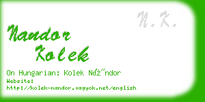 nandor kolek business card
